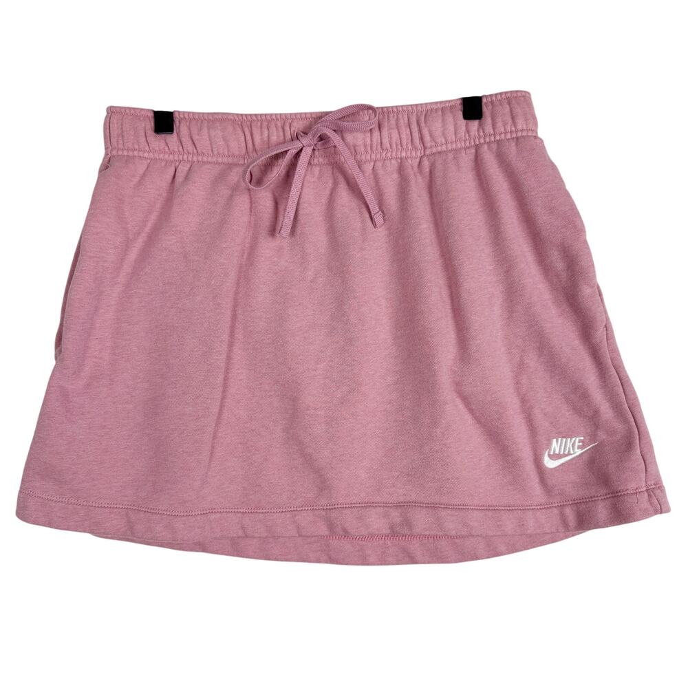 Nike Womens Sportswear Club Fleece Mid-Rise Skirt Pink - M
